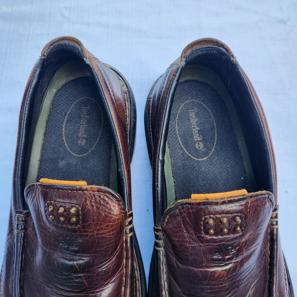Timberland Saluto Men's Dark Brown‎ Leather Slip-Ons Loafers Size 8